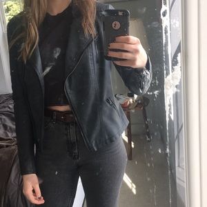 Faux Leather Biker Jacket